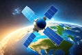 Telecommunications high speed Internet space infrastructure a network of satellites enabling global connectivity Royalty Free Stock Photo