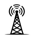 Telecommunications signal transmitter WiFi tower logo vector Royalty Free Stock Photo