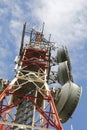 Telecommunications tower against blue sky Royalty Free Stock Photo