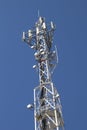 Telecommunications tower against blue sky Royalty Free Stock Photo