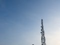 Telecommunications Tower Against Clear Blue Sky with Copy Space Royalty Free Stock Photo