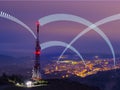 Telecommunications tower, data network and information