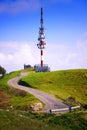 Telecommunications tower on mountain top Royalty Free Stock Photo