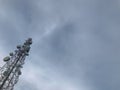 Telecommunications tower on sunny day Royalty Free Stock Photo