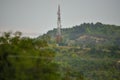 Telecommunications tower on top of the mountain Royalty Free Stock Photo