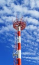 Telecom tower on blue sky background