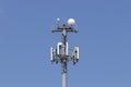 Telecommunications and wireless cell equipment tower with Directional Mobile Phone Antenna Royalty Free Stock Photo