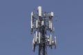 Telecommunications and wireless cell equipment tower with directional mobile phone antenna
