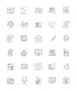 Telecommute option line icons collection. Flexibility, Remote, Work-from-home, Digital, Collaboration, Virtual