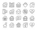 Telecommuting icon. Stay home line icons set. Vector illustration. Editable stroke. Royalty Free Stock Photo