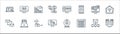Telecommuting line icons. linear set. quality vector line set such as servers, task, configuration, email, telecommuting, deadline