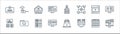Telecommuting line icons. linear set. quality vector line set such as telecommuting, servers, time, stadistics, video, home,
