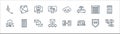 telecommuting line icons. linear set. quality vector line set such as share, route, intranet, network, task, chat box, cloud,