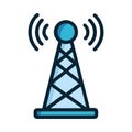 Telecomunication signal tower icon Royalty Free Stock Photo