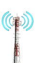 Telecomunication tower with graphic signal Royalty Free Stock Photo