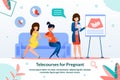 Telecourses for Pregnant Women Flat Vector Banner