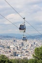 Teleferic cable cars over Barcelona Royalty Free Stock Photo