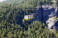 Teleferic with green trees