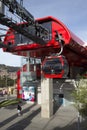 Teleferico Cableway station of a red line La Paz, Bolivia Royalty Free Stock Photo