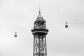 Teleferico Montjuic and two cabin at Barcelona