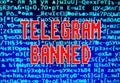 Telegram chat messenger banned in Russia illustration background