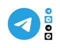 Telegram editorial logo set. Vector illustration Royalty Free Stock Photo