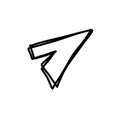 Telegram icon doodle style logo. Social media icon on white background...