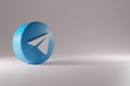 Telegram icon isolated. 3D Illustration. Telegram is an online social media network. Social media messaging app Royalty Free Stock Photo