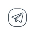 telegram icon vector from social media logos concept. Thin line illustration of telegram editable stroke. telegram linear sign for Royalty Free Stock Photo