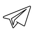 Telegram line icon social media icon White paper plane on blue background. Vector illustration. Royalty Free Stock Photo
