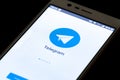 App Telegram messenger on the smartphone