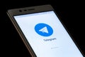 App Telegram messenger on the smartphone