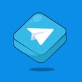 Telegram social media app website icon vector Cube icon