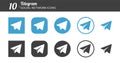 Telegram social media set of icons. Editorial vector. Vinnitsa, Ukraine - November 29, 2019