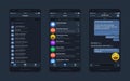 Telegram WhatsApp Messenger App Night Mode Mockup Royalty Free Stock Photo