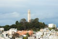 Telegraph Hill and Coit Tower, North Beach neighborhood, San Francisco Royalty Free Stock Photo