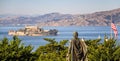 View on Alcatraz, from telegraph hill, San Francisco, California, USA