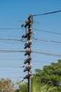 A telegraph pole, railway Royalty Free Stock Photo