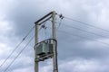 Electrical Transformer on wooden poles