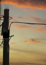 Telegraph Pole on a sunset background.