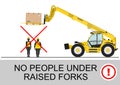 Telehandler safety. Royalty Free Stock Photo