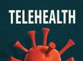 Telehealth theme with a red virus