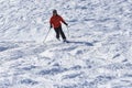 Telemark skier in deep snow
