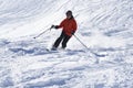 Telemark skier in deep snow