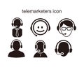 telemarketers icon, Customer Service Icon User With Headphone Royalty Free Stock Photo