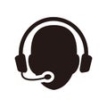 telemarketers icon, Customer Service Icon User With Headphone Royalty Free Stock Photo