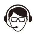 telemarketers icon  Customer Service Icon User With Headphone Royalty Free Stock Photo