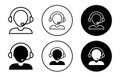 telemarketers Icon Outline flat Icon Royalty Free Stock Photo