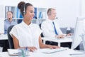 Telemarketers during work Royalty Free Stock Photo