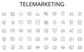 Telemarketing line icons collection. Tracking, Mapping, Location, GPS, Navigation, Positioning, Geo-fencing vector and